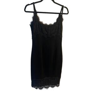 Diane von Furstenberg Black Lace Slip Dress Size 4